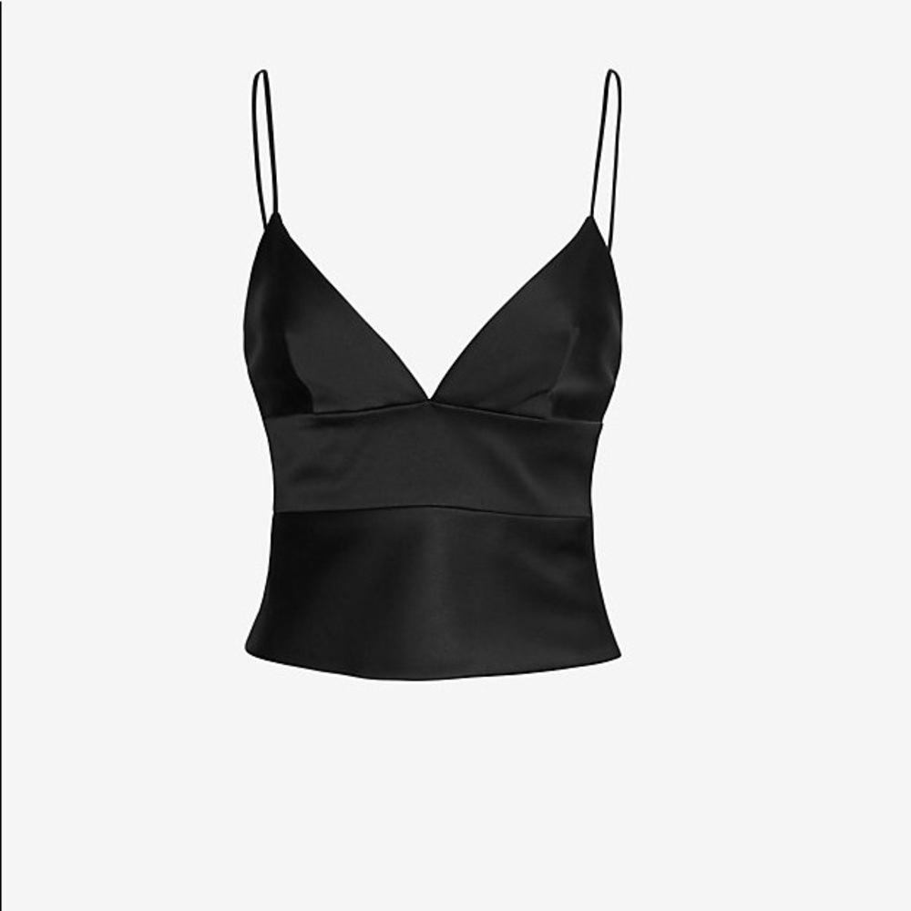 L’Agence Satin Bustier Crop Top
